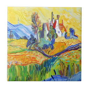 Modern Impressionist Art Summer Provence Scenery Ceramic Tile