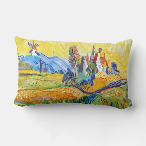 Modern Impressionist Art Summer Provence Scenery Lumbar Pillow