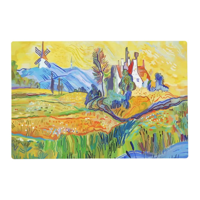 Modern Impressionist Art Summer Provence Scenery Placemat (Front)