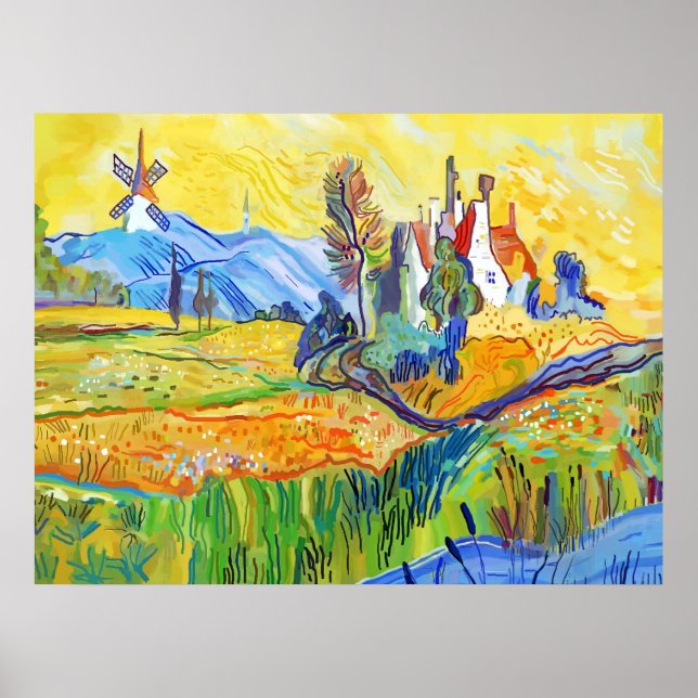 Modern Impressionist Art Summer Provence Scenery Poster (Front)