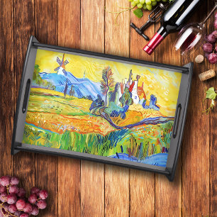 Modern Impressionist Art Summer Provence Scenery Serving Tray