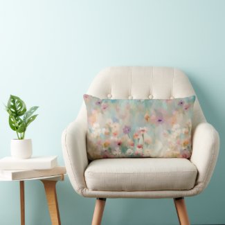 Modern Impressionist Floral Throw Pillow