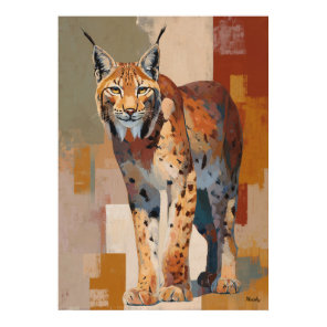 Modern Impressionist Lynx Painting Elegant Poster