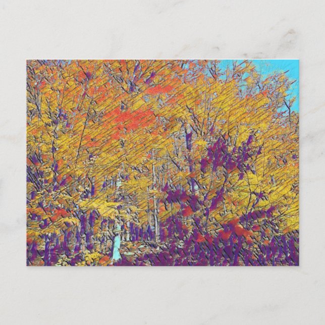 modern impressionist Trees  Postcard (Front)