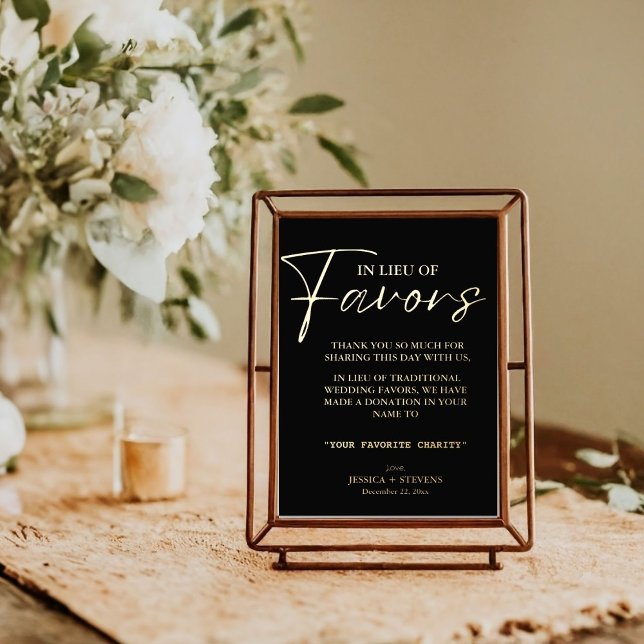 Modern in lieu of favors wedding charity donation foil prints (Creator Uploaded)