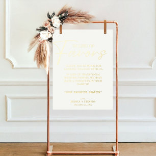 Modern in lieu of favors wedding charity donation foil prints