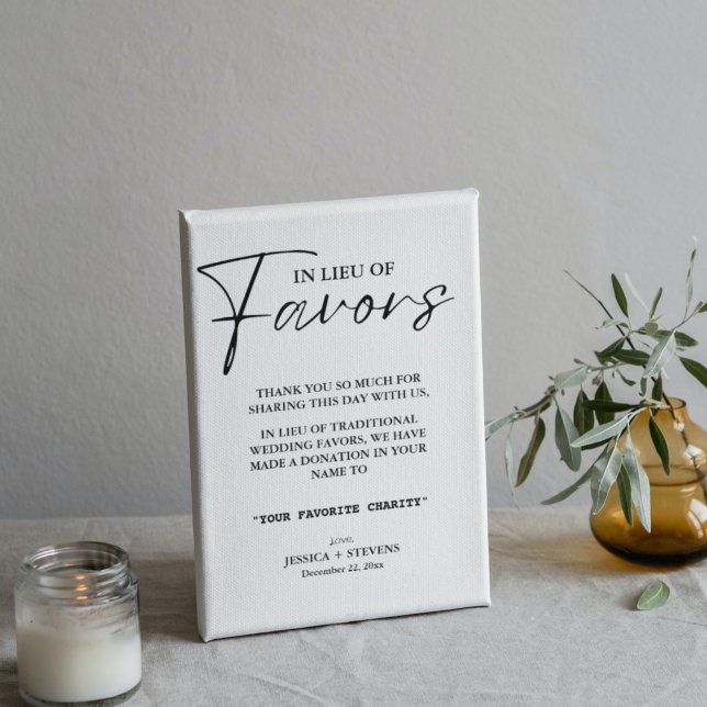 Modern in lieu of favors wedding charity donation  poster (Creator Uploaded)