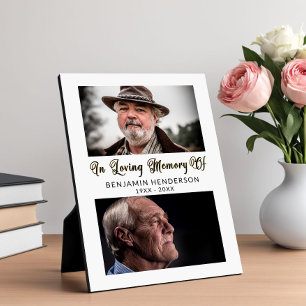 Modern In Loving Memory 2 Photo Plaque