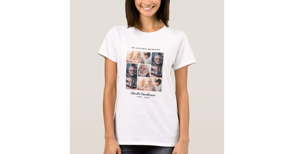 In Loving Memory, Photo Memorial Service T-Shirt, Zazzle