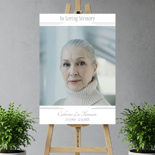 Modern In Loving Memory Funeral Photo Sign
