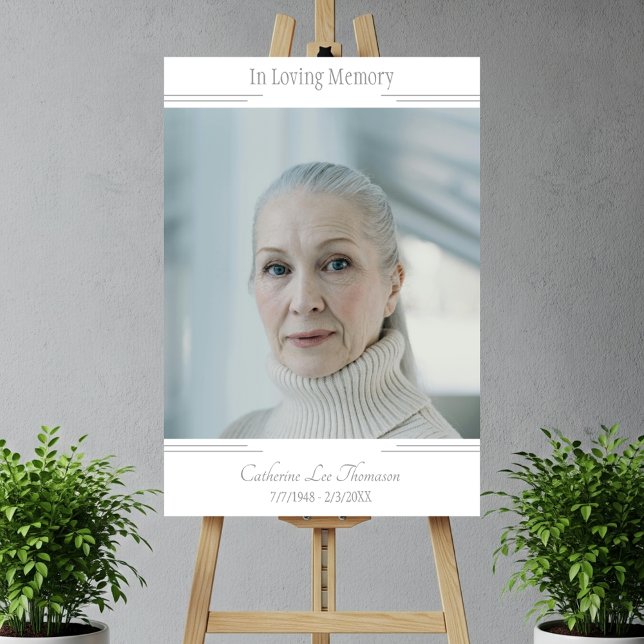 Modern In Loving Memory Funeral Photo Sign (Modern In Loving Memory Funeral Photo Sign
)