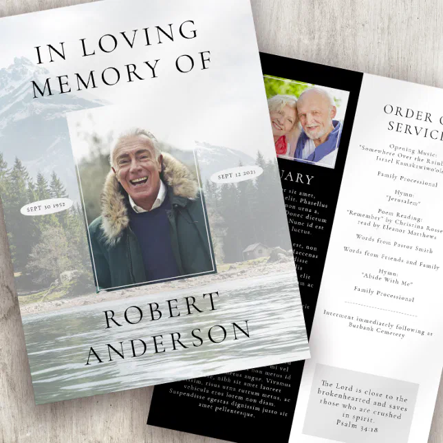 Modern In Loving Memory Funeral Program | Zazzle