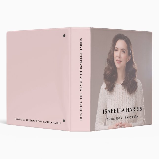 Modern In Loving Memory Memorial Design 3 Ring Binder (Background)