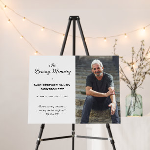 Modern In Loving Memory Memorial Photo Foam Board