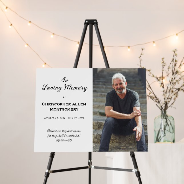 Modern In Loving Memory Memorial Photo Foam Board (In Situ (Stand))