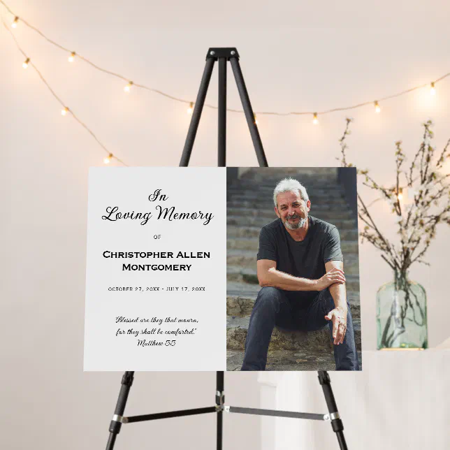 Modern In Loving Memory Memorial Photo Foam Board | Zazzle