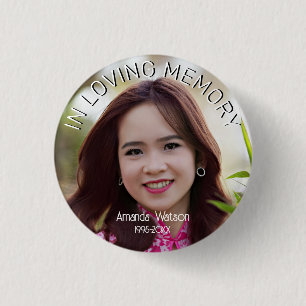 Modern In loving memory Memorial Tribute Button