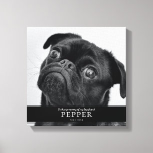 Modern In Loving Memory Pet Dog Memorial Photo Canvas Print
