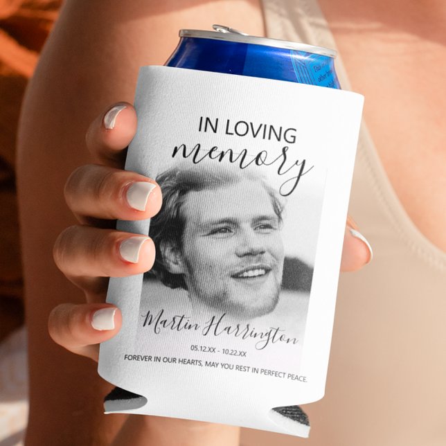 Modern In Loving Memory Photo Can Cooler (Creator Uploaded)