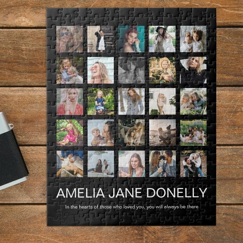 Modern In Loving Memory Photo Collage Jigsaw Puzzle