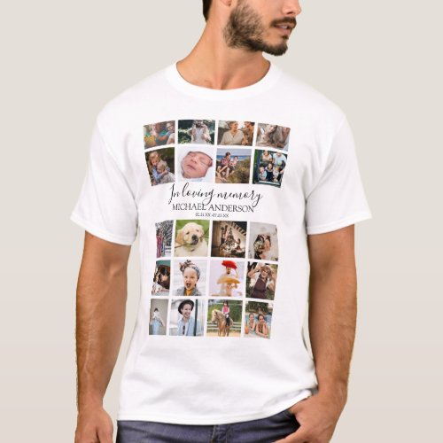 Modern In Loving Memory Photo Collage T_Shirt