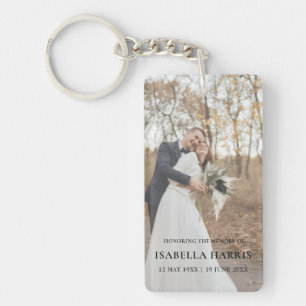 Modern “In Loving Memory” Photo Keepsake Keychain