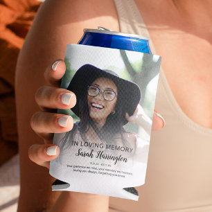 Modern In Loving Memory Photo Memorial Can Cooler