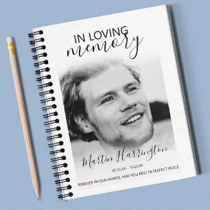 Modern In Loving Memory Photo Memorial Guest Notebook