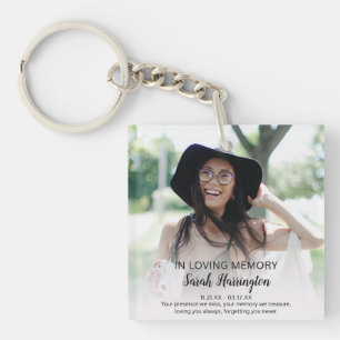 Modern In Loving Memory   Photo Memorial Keychain