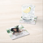 Modern In Loving Memory | Photo Memorial Square Paper Coaster<br><div class="desc">Create your own funeral memorial coasters featuring a photo of your loved one, the beautiful saying "In loving memory", their name, dates and a personal message. Perfect tribute for funerals, vigils and memorial services. The text style, size and color can be changed by clicking on the customize further link after...</div>