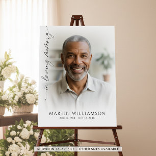 Modern In Loving Memory Photo Script Funeral Foam Board