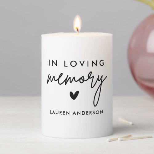 Modern In Loving Memory Wedding Ceremony Pillar Candle