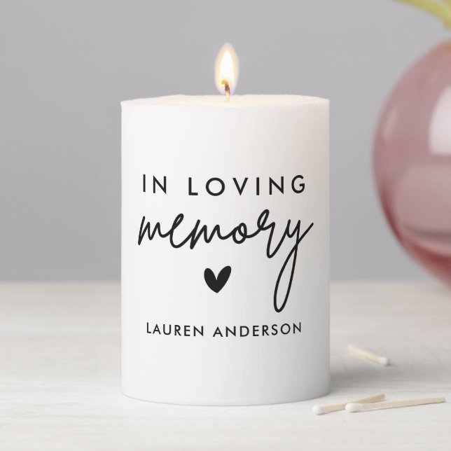Modern In Loving Memory Wedding Ceremony Pillar Candle (In Situ)