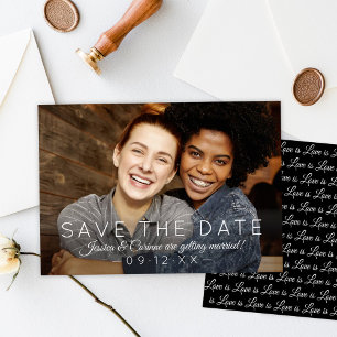 Modern Inclusive Love is Love Photo Wedding Save The Date