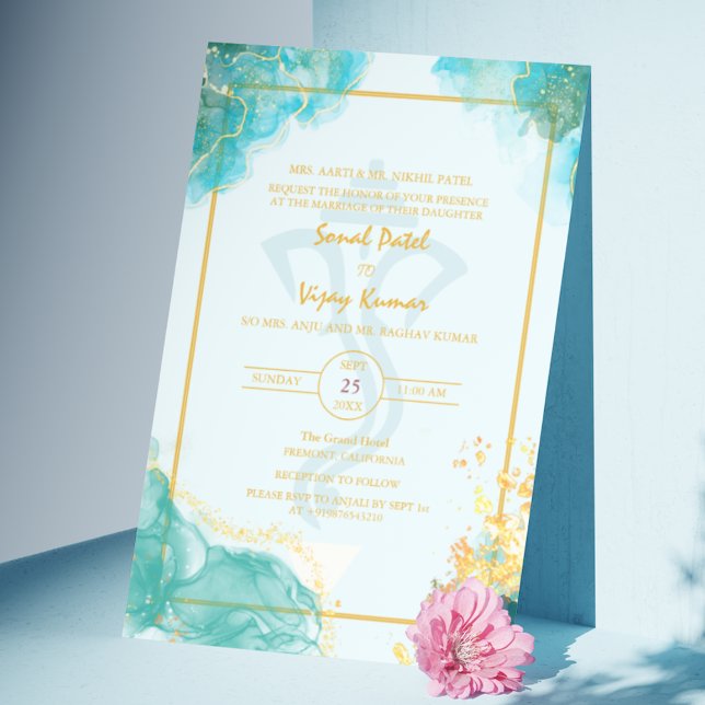 Modern Indian Hindu Wedding Ganesha logo Invitation (Creator Uploaded)