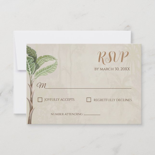 Modern Indian Pichwai theme wedding Response Card (Front)