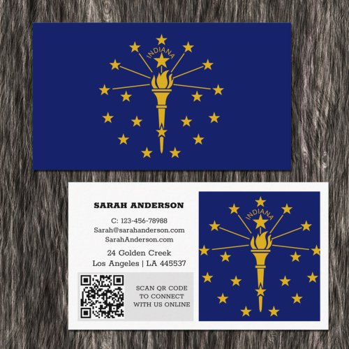 Modern Indiana Business Card Flag  USA Business Card