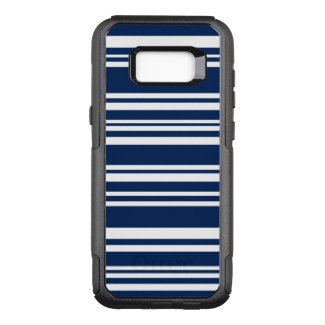 Modern Indigo and White Stripes OtterBox Commuter Samsung Galaxy S8+ Case