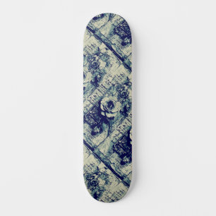 Modern Indigo Blue Urban Street Art Inspired Skateboard