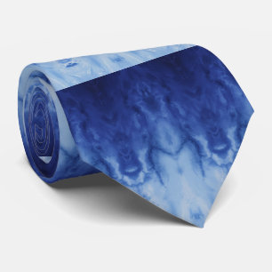 Modern Indigo Shibori Tie-Dye Gradient Pattern Neck Tie