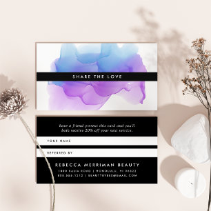 Modern Indigo Watercolor Blot   Referral Card