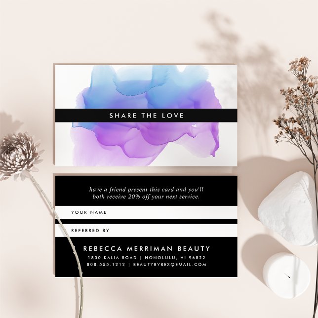 Modern Indigo Watercolor Blot | Referral Card (Creator Uploaded)