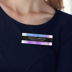 Modern Indigo Watercolor Name Tag