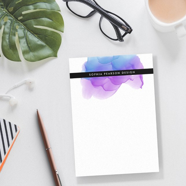 Modern Indigo Watercolor Personalized Post-it Notes (Creator Uploaded)