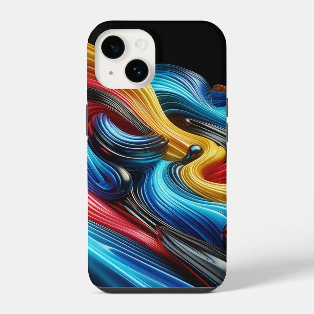 Modern Industrial Metallic Block Pattern Copper an Iphone Case (Back)