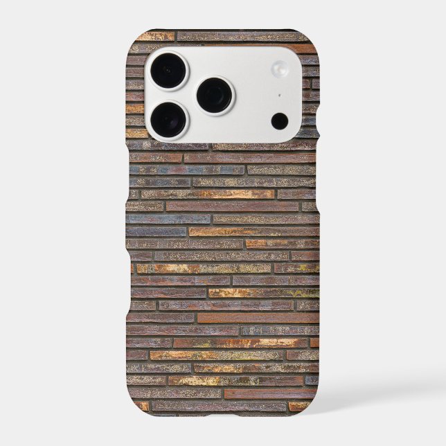Modern Industrial Thin Brick Wall Pattern iPhone Case (Back)
