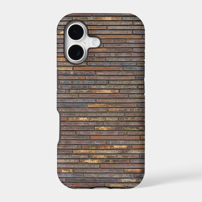 Modern Industrial Thin Brick Wall Pattern Iphone Case (Back)
