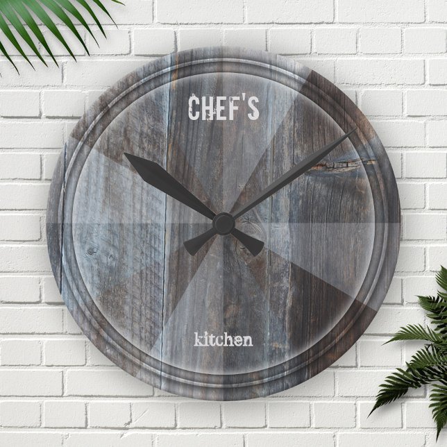 Modern Industrial Wood Cutting Board Wall Clock (Creator Uploaded)