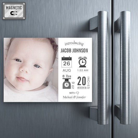Modern Infographic Photo Birth Announcement