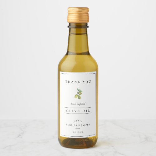 Modern Infused Olive Oil Thank You Label